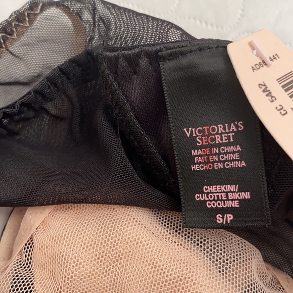 Victoria’s Secret nude mesh vegan leather panty S - Picture 10 of 15